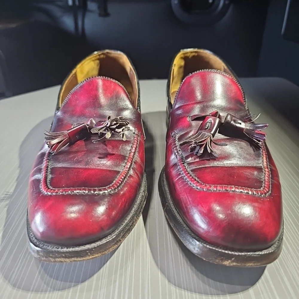 Johnston & Murphy Aristocraft Cordovan/Burgundy Tassel‎ Loafers Men's Size 8.5
